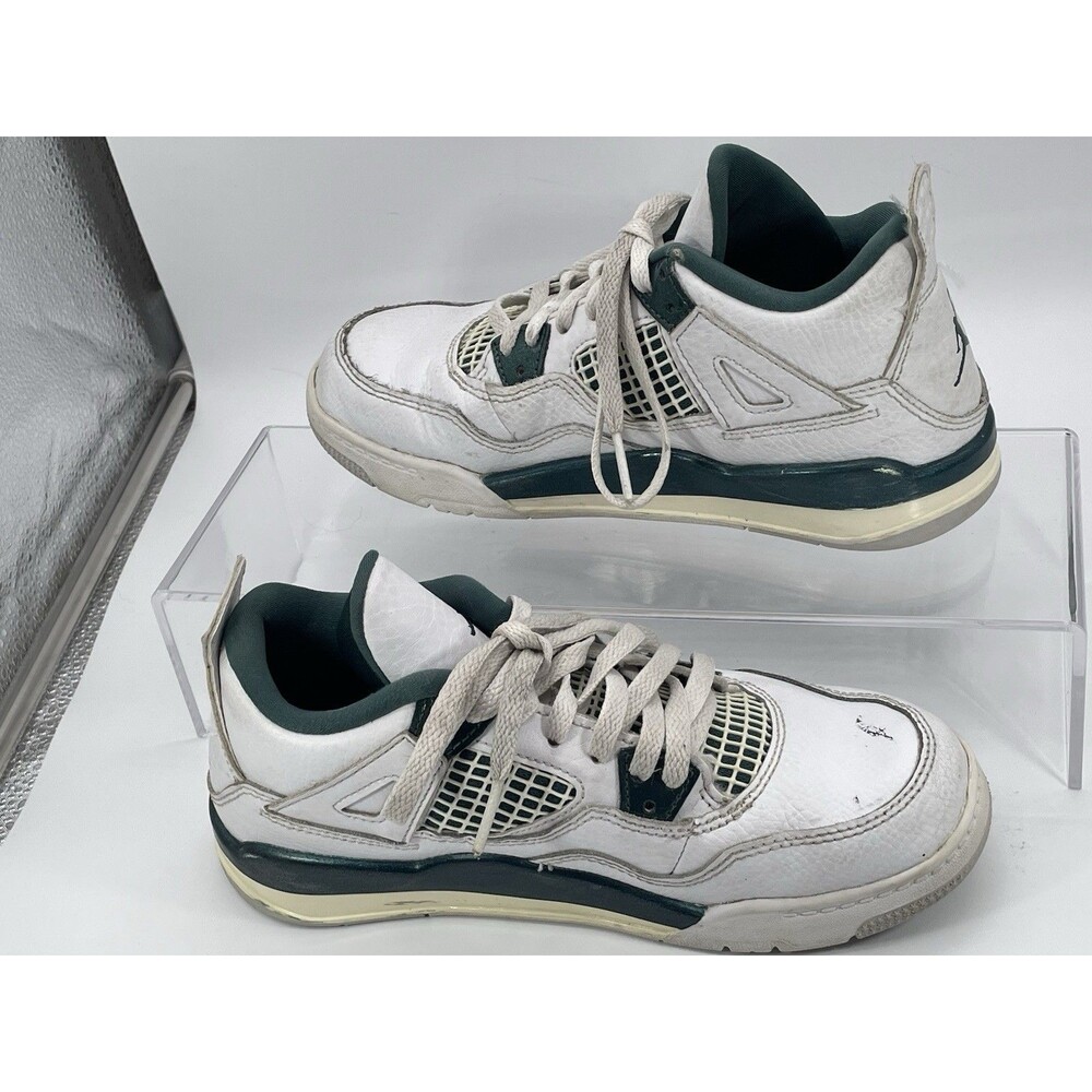 Air Jordan 4 Retro Oxidized Green White Dark Green GS Youth 2Y BQ7669-103 - Picture 2 of 6